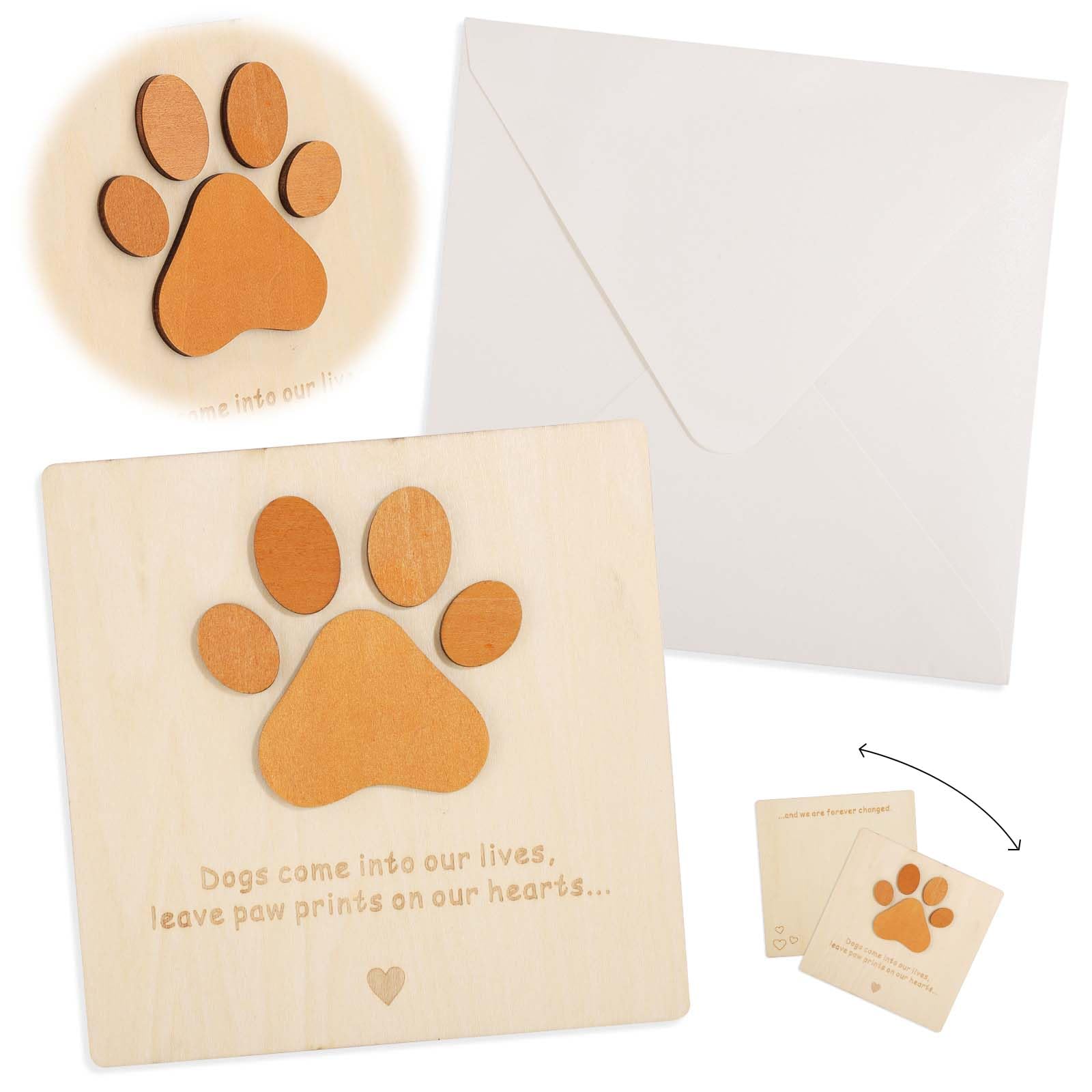 Pet Sympathy Card for Dogs, Wooden Dog Memorial Card Dog Bereavement Cards Loss of a Dog Sympathy Cards Dog Memorial Gifts Dog Condolence Card Pet Sympathy Gifts
