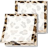 AOPEFNX Sticky Notes, 2 Pads, 3x3 inches, Cute Colorful Fun Self-Stick Note Pads, Easy Post, Strong Adhesive Notepad Brown Leopard