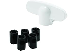 Prime-Line H 3892 Operator Tee Handle, 1-1/8 In. x 2-3/8 In., Diecast, White, Universal (2 Pack)