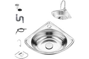 Bathroom Sink Stainless Steel Triangular Corner Sink Adhesive Sealing & Noise Reduction Wall-Mounted Countertop Mounted Basin