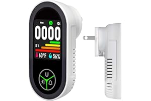LSENLTY Combination Natural Gas Leak Detector and CO Detectors, 4-in-1 Plug-in Wall Design Carbon Monoxide & Gas Detector with HD Screen&Indicator Visual&Audible Alarm for Home, Kitchen