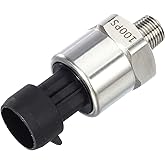 AUTEX 100psi Pressure Transducer Sensor, 0-100 Psi Pressure Sender 1/8" -27 NPT Oil Pressure Transmitter 316 Stainless Steel 
