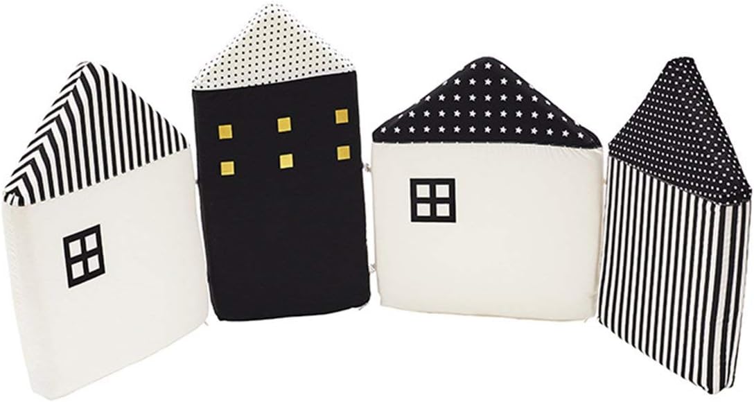 Baby Crib Bumpers Infant Child Room Bed Crib Bumpers Soft Bag Anti-Collision Head Protection Safety Cushion Wall Decoration - Black