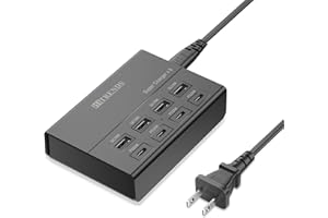 USB Charger with USB C PD20W and USB A QC18W, HITRENDS 60W PD Fast Charging Station, 5ft 8-Port Multiple Desktop Multi Port U