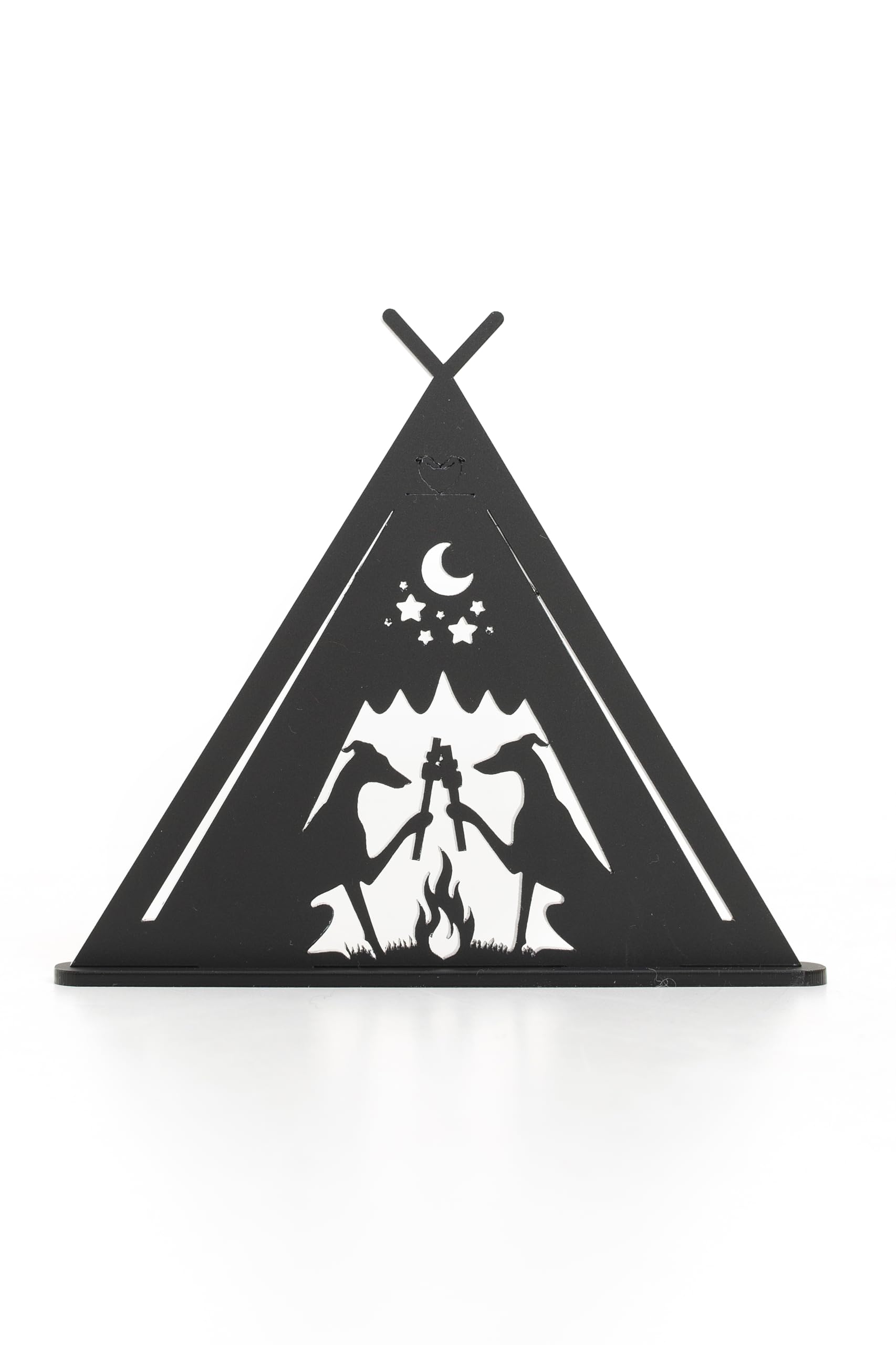 Matte Black Acrylic Silhouette of Whippets or Greyhounds in a Tent – Unique dog lover gift, Elegant Design (Tent acrylic)