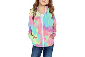 storeofbaby Girls Zip Up Hoodie Long Sleeve Casual Sweatshirts Jacket with Pocket