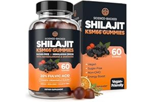 PURIFY LIFE Himalayan Shilajit Gummies for Men & Women - Shilajit with KSM-66 Ashwagandha & Shatavari for Energy, Hormone & Stress Support - Vegan, Sugar-Free, Non-GMO Adaptogens - Replace Resin or Capsules 60ct