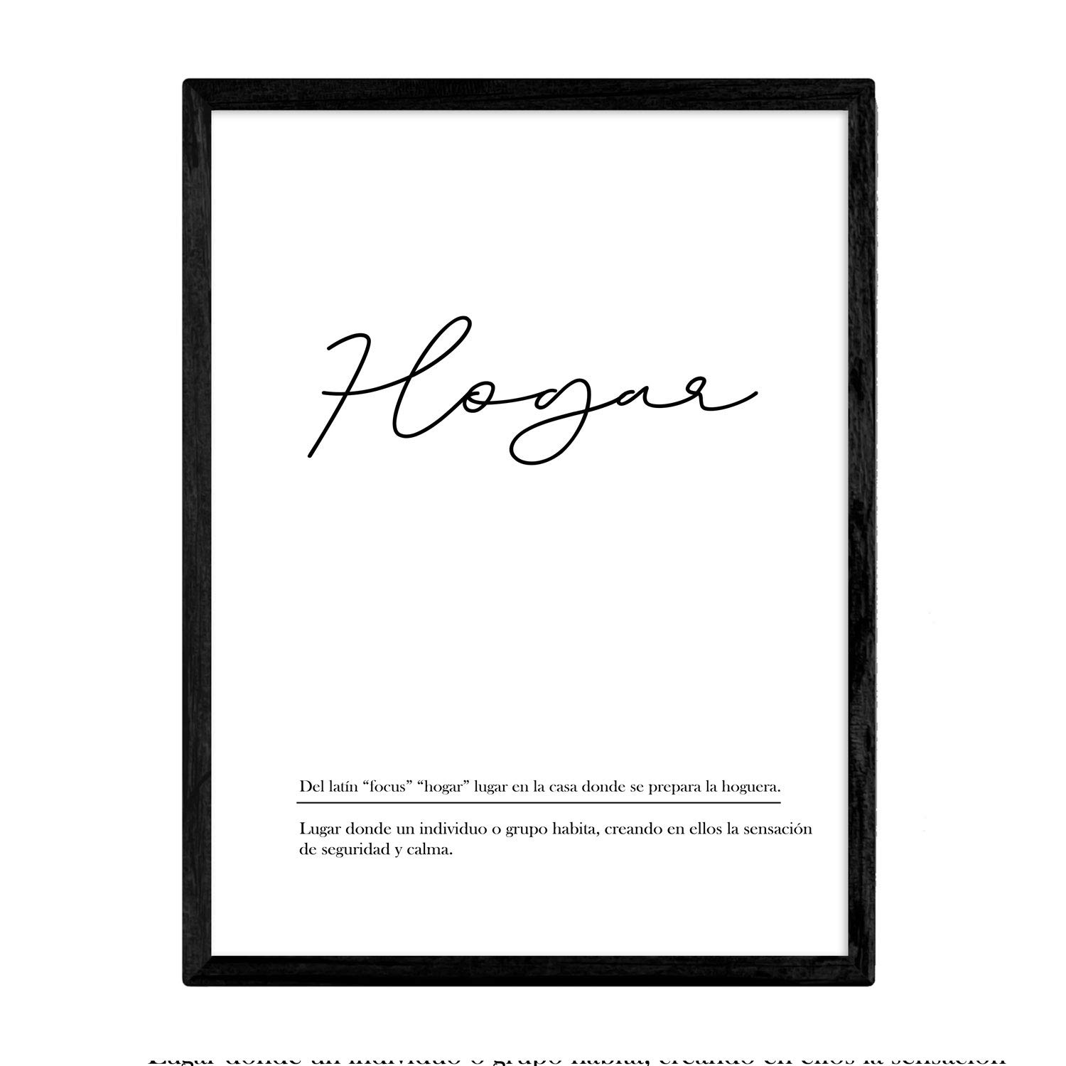 Nacnic Lmina con la definicin de la palabra Hogar en tamao A4 sin marco con fondo Blanco nrdico — image 1