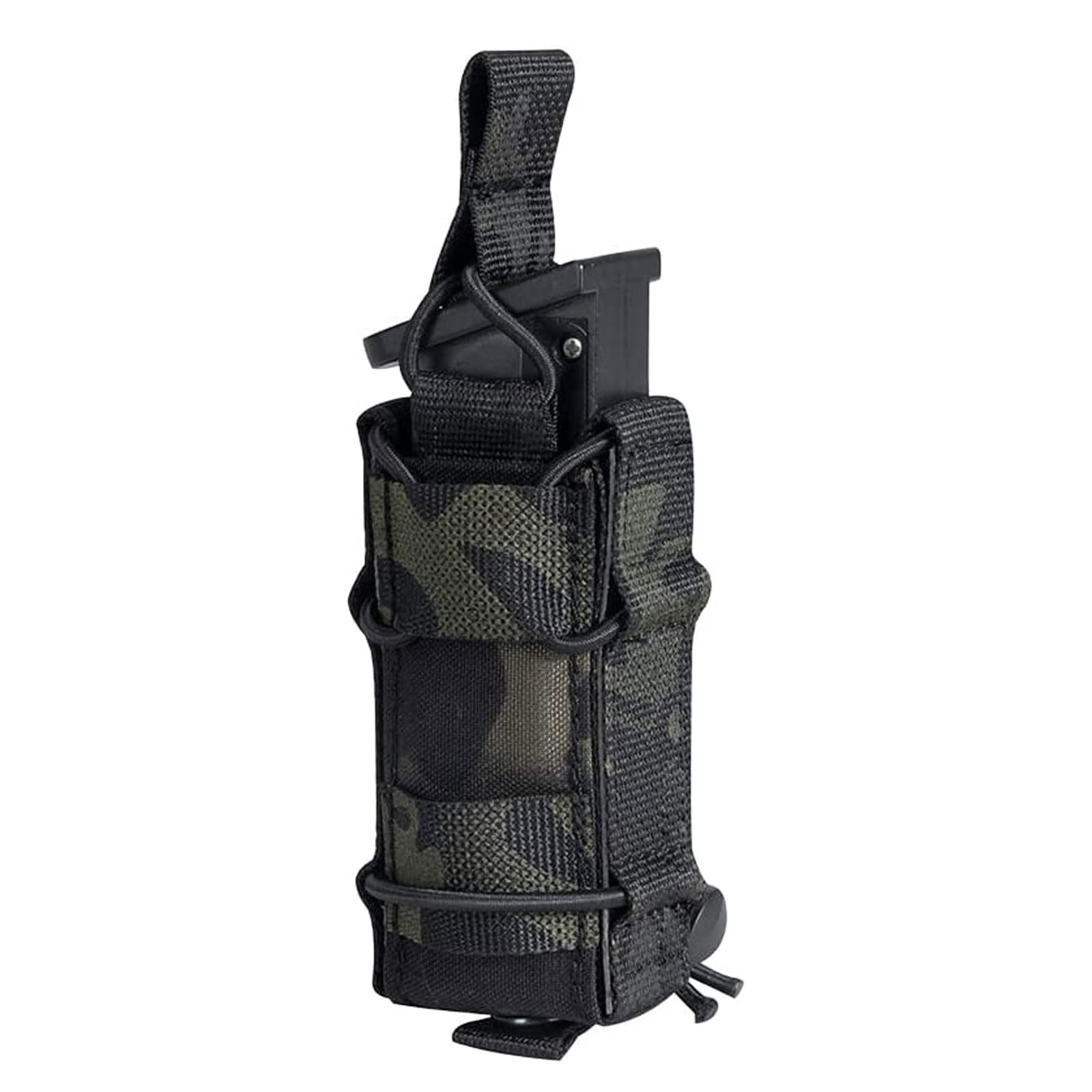 EXCELLENT ELITE SPANKER Single Pistol Mag Pouch Flashlight Holder Tactical Flashlight Pouch Magazine for Glock19 M1911 Magazines(MCB)