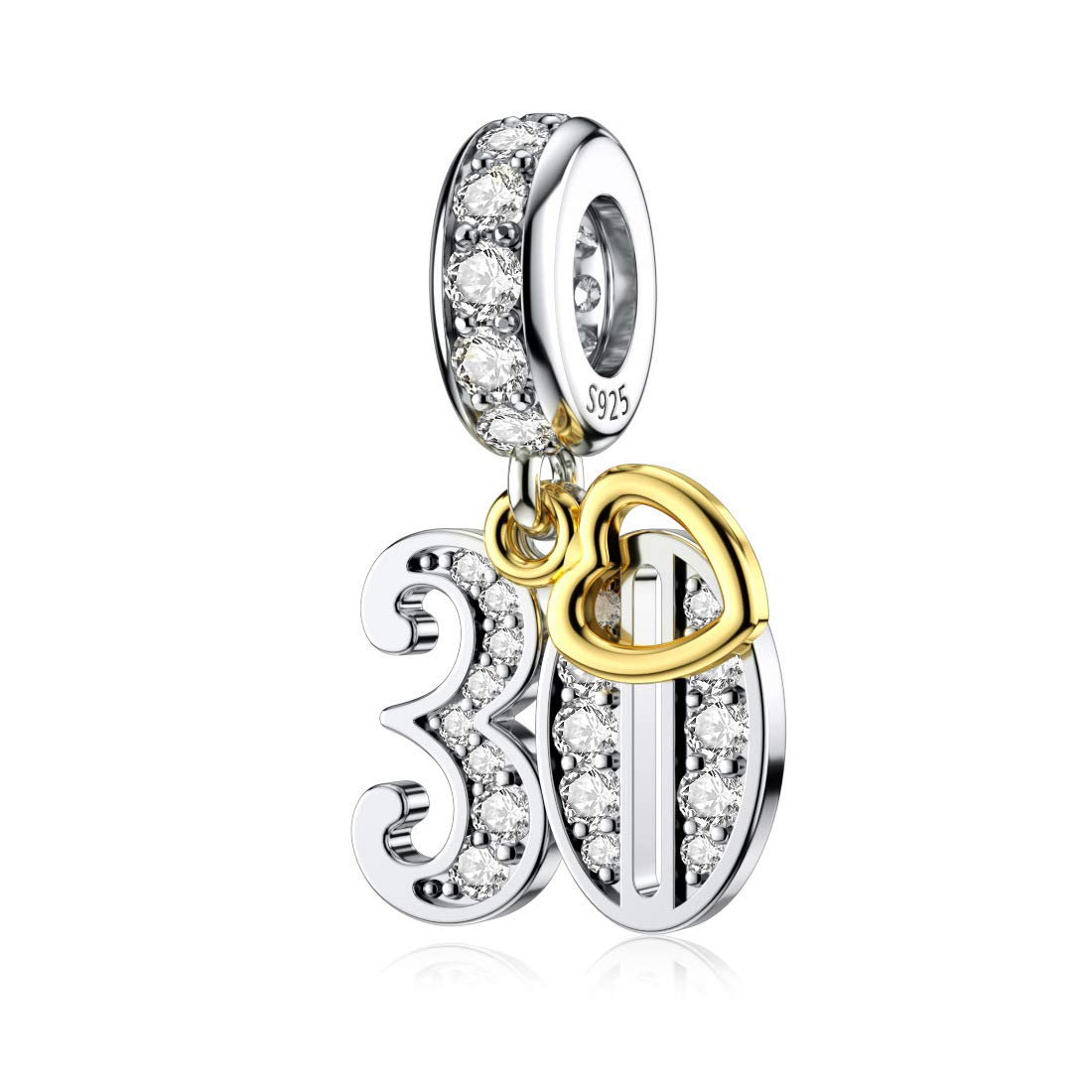 30th Birthday Charm for Pandora 30th Charm Sterling Silver for Women