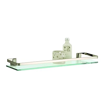 Wall Mount Glass Shelf with Nickel Finish