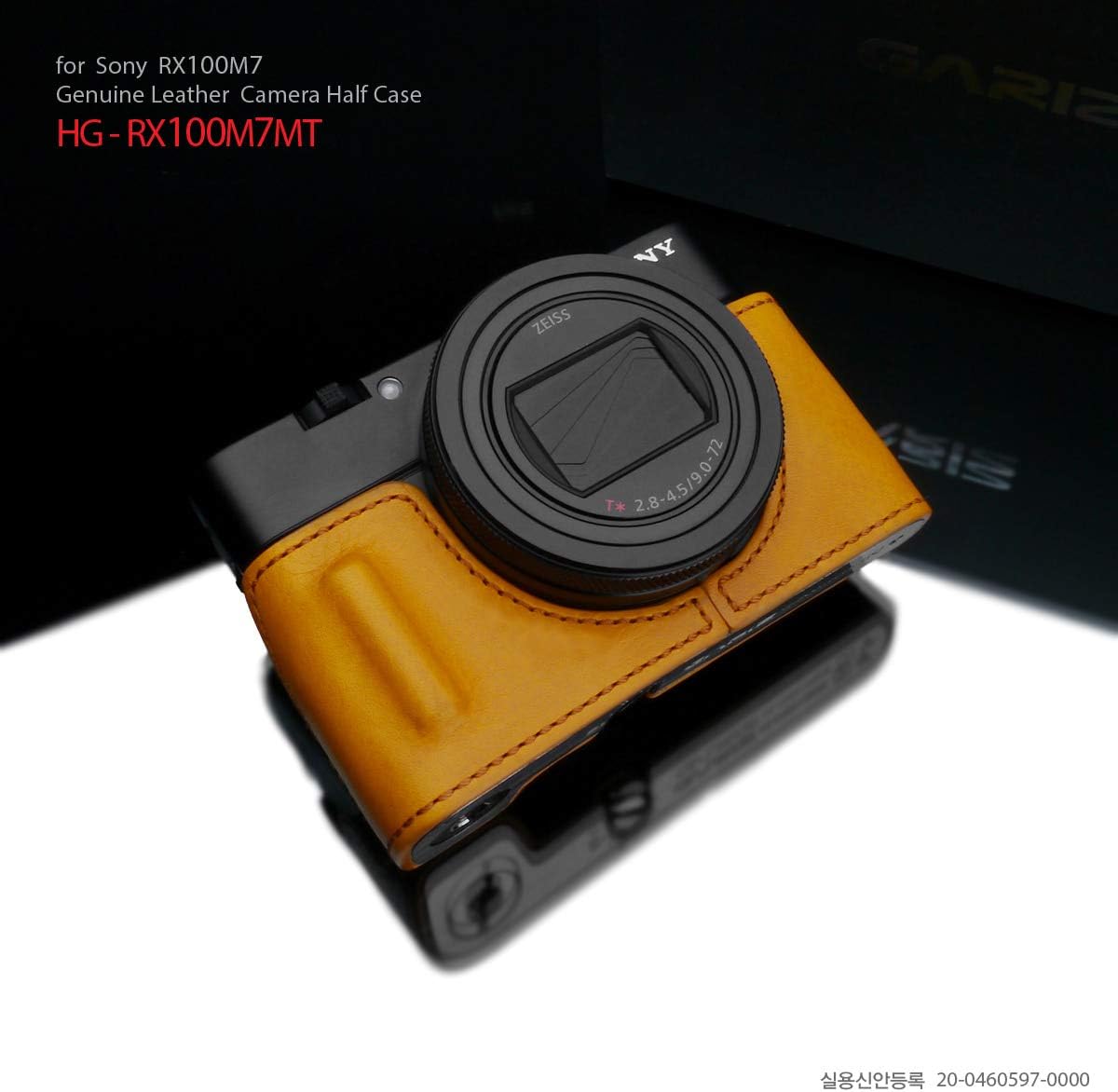 Gariz HG-RX100M7MT Genuine Leather Half Case for Sony RX100M7 RX100VII (Mustard Leather)