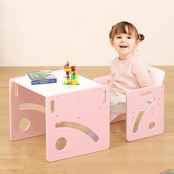 FUNLIO HEIGHT ADJUSTABLE TODDLER TABLE AND CHAIR SET...