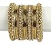 MUCH-MORE Indian Bollywood Beautiful Collection Matt Color Bangles for Women (GOLDEN MB-42, 2.4)