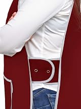 LINEN CLOSET Unisex Tabard Aprons with Pockets - 65/35 Poly/Cotton, Multiple view 2