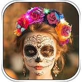 Abien Mexican Rose Flower Crown Headband Light Up Day of The Dead Floral Crown Halloween Costume Party Hair Accessories for Women(Colourful, One Size)