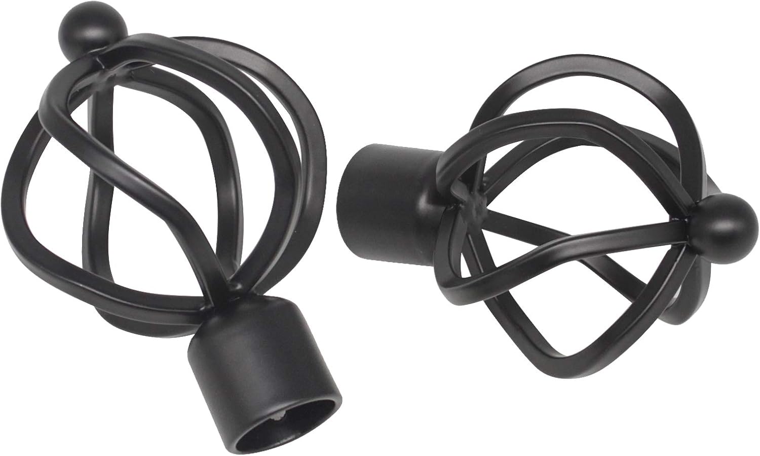 Window Curtain Rod with Twisted Cage Finials, 1" Diameter Decorative Window Treatment Single Rod Set, Adjusts from 22" to 42", Black Cafe Window Rods: Home Improvement