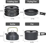 Lixada Portable Cookware Kit 2-3 Person Non Stick Camping Pots Pan Set view 5