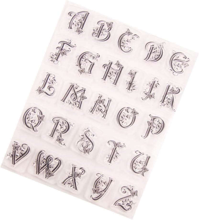 SUPVOX Clear Stamp Butterfly Alphabet Stamp Silicone Transparent DIY Craft Stamps for Diary Card Making Decoration - Image 3