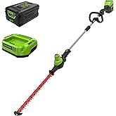 Greenworks 60V 20 in Pole Hedge Trimmer, 2.0 Ah Battery and Charger