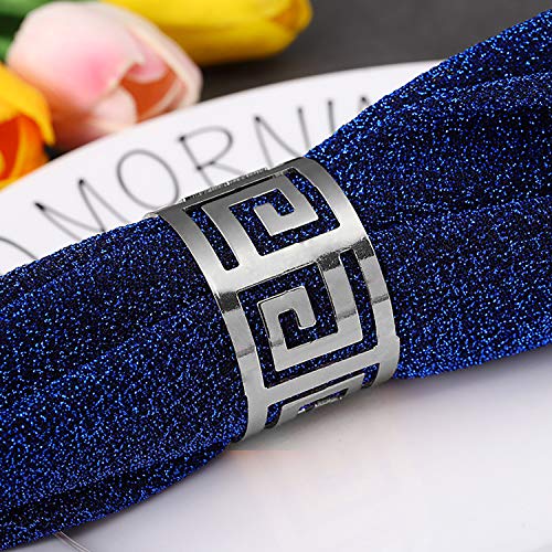 LogHog Napkin Rings Set of 12 - Widely Applied in Holiday Wedding,Anniversariesor,Thanksgiving,Christmas,Birthday,Showers,Dinner Party.Ideal Table Decorations.(Siler Hollow-Out Style 1)