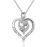 YFN Sterling Silver Heart Necklace for Women Birthday Gifts for Her Mom Wife Daughter
