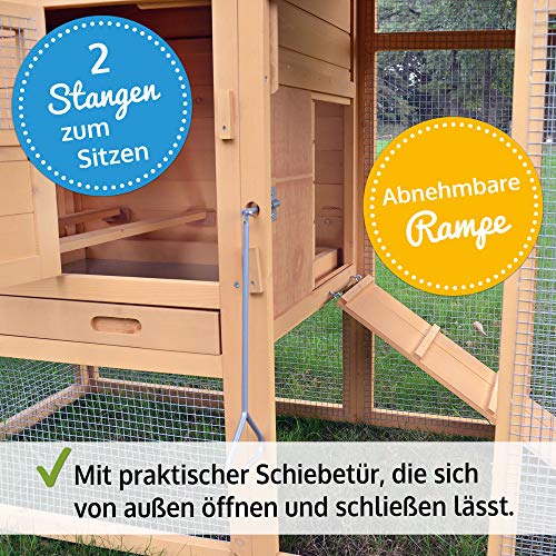 hochwertige Hühnervoliere mit Nistkasten - aus massivem Vollholz und stabilem Draht - Hühnerstall schnell zu reinigen… – Bild 6