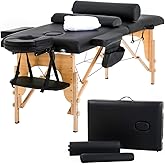 BestMassage Massage Bed Portable Massage Table 24 inch Wide Lash Bed Height Adjustable 2 Folding Spa Table with Towel Hanger 