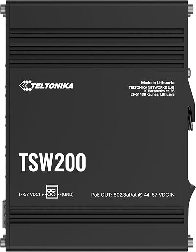 Teltonika TSW200 PoE+ Gigabit Ethernet Switch 8x GbE 2x SFP DIN Rail