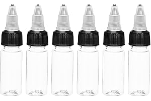 MECCANIXITY 6Pcs 0.5oz/15ml Squeeze Bottles, Clear Dispensing Bottles with Twist Cap Lids, Plastic Squirt Bottle for Ketchup, Mustard,and Crafts