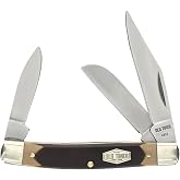 Old Timer 34OT Middleman 5.7in S.S. Traditional Folding Knife with 2.4in Clip Point Blade and Sawcut Handle for Outdoor, Hunting, Camping and EDC