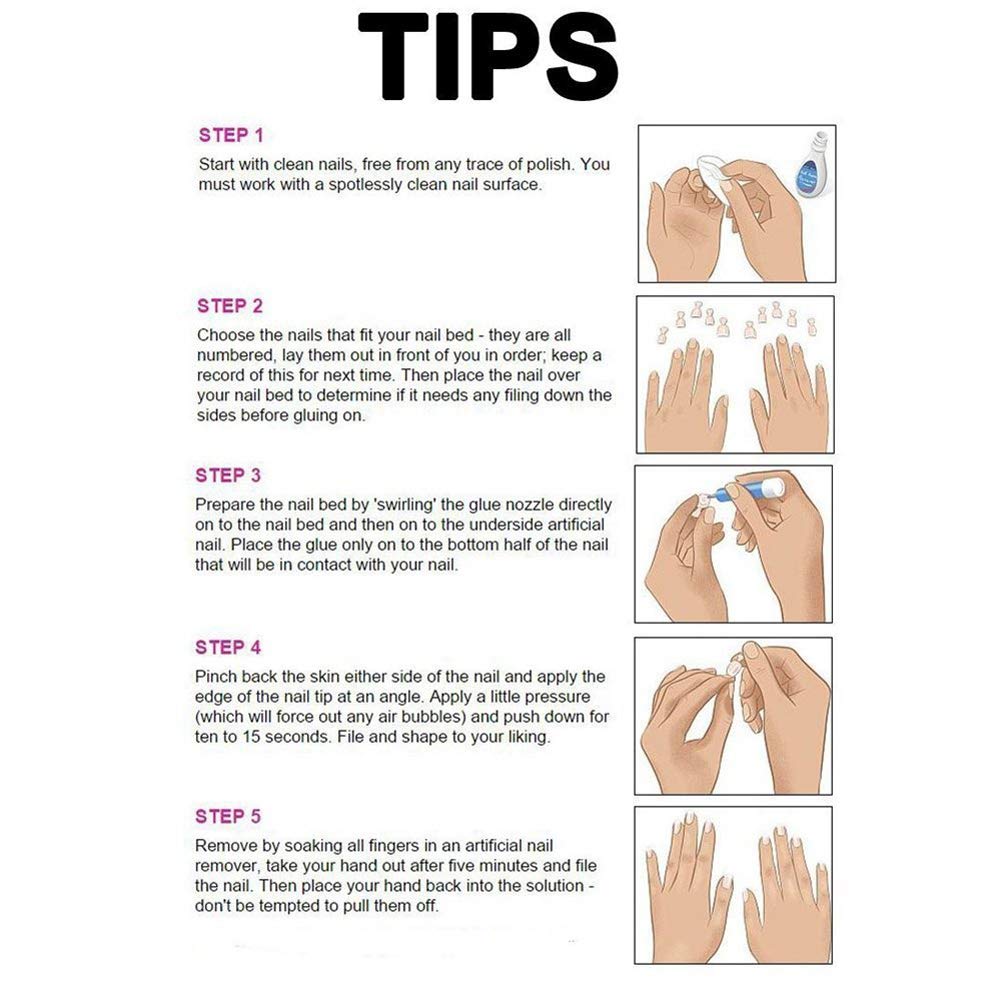 Beuniar Acrylic Nail Tips White 500Pcs French Artificial False Tip for Manicure Nails Art Salons & Home DIY - Image 5