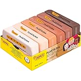 Jovi Plastilina Reusable and Non-Drying Modeling Clay; Multicultural Colors, 1.75 Oz. Bars, Set of 6 Colors, Perfect for Arts and Crafts Projects