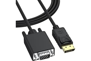 DisplayPort to VGA Cable 6FT (1.8M), Male-to-Male 1080P Full HD DP to VGA Cable for Computer/Monitor/Projector (Not Bidirecti