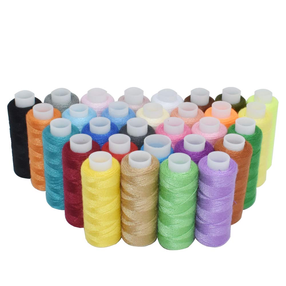 Sewing Thread Spools 250 Yards Each Polyester All Purpose for Hand and Machine Sewing (30 Color)
