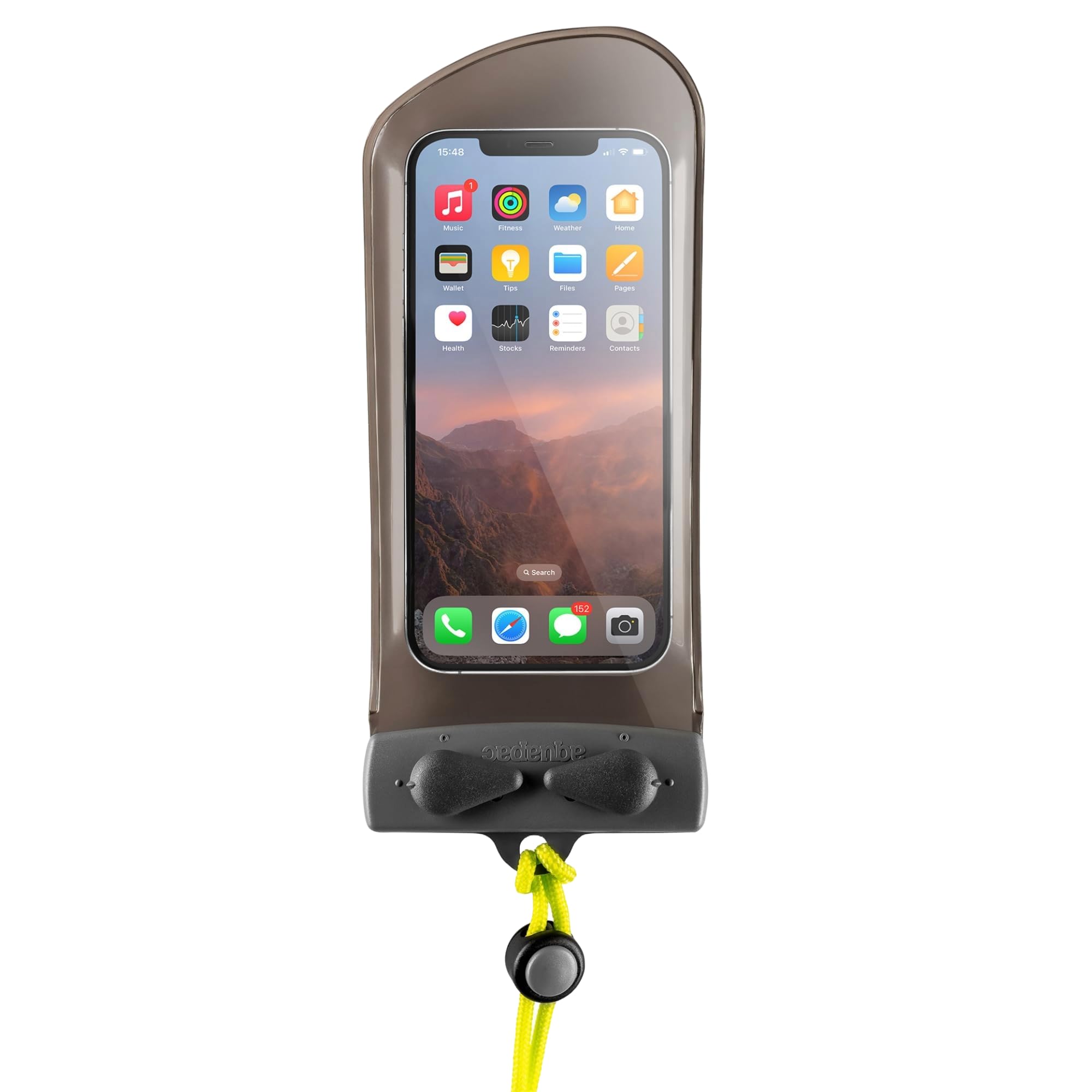 Aquapac Waterproof Phone Case, Mini, Grey, Lanyard, iPhone and Android, Made in The UK, Hiking, Mountain Biking, Running Accessory, Floating, 5 Year Warranty. IPX8 certified to 30 ft deep.