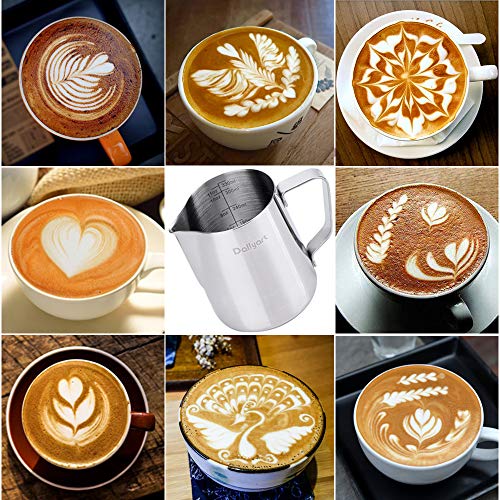 Dailyart Milk Frothing Jug Frothing Pitcher Espresso Steaming Pitcher Barista Tool Coffee Machine Accessory 304 (18/8) Stainless Steel 350ml (12oz)