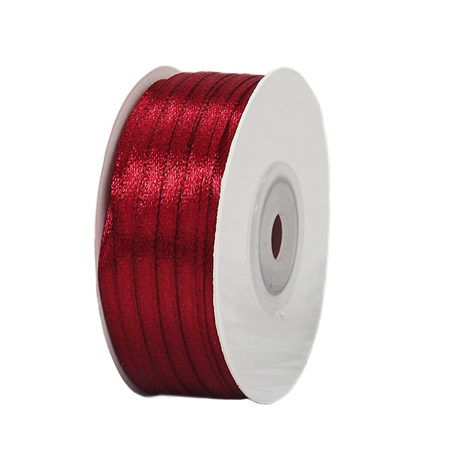 3mm Burgundy Ribbon for Gift Wrapping,91m Fabric Thick Dark Red Satin Ribbon Christmas Ribbons for Balloons,Crafting,Bouquets,Wedding,Gift Wrapping Bow,Car,Presents,Cake Xmas Decorations