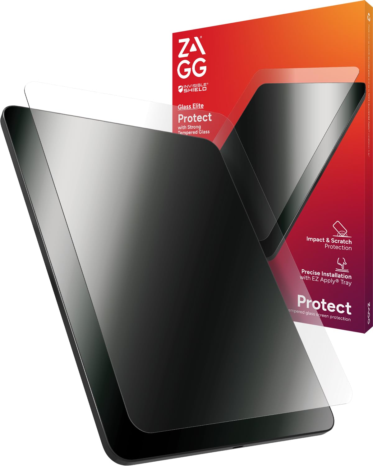 Photo 1 of ZAGG Glass Elite iPad Pro 13" (M4) Screen Protector - Ultra-Strong, Scratch-Resistant, Smudge-Free, Easy Install, Eco-Friendly, Tempered Aluminosilicate Glass