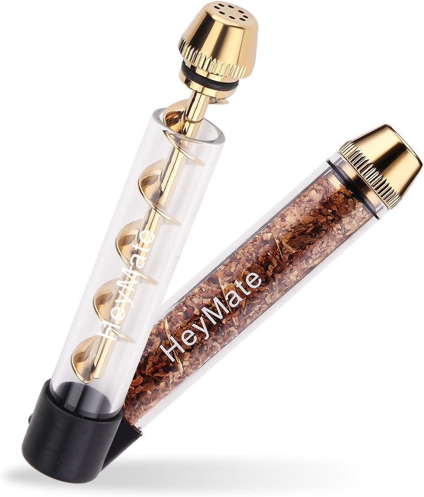 Twisty Glass Blunt HEYMATE Glass Spiral Tobacco Smoking Pipe Dry Herbs