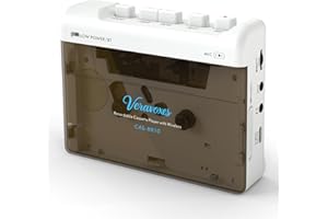 VERAVOXES Portable Bluetooth Cassette Tape Player, Cassette Player Recorder,Equipped with Headphone and AUX Ports, Support AU