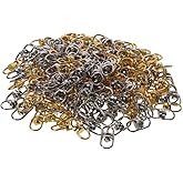 diyhub 200Pcs Swivel Key Ring Keychain Connectors Clasps Double Ended Eye Hooks Lanyards Key Ring for Keychain DIY Crafts Making