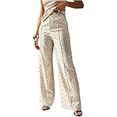MakeMeChic Women's Polka Dots High Waist Dress PantsWork Office Wide Leg Trousers