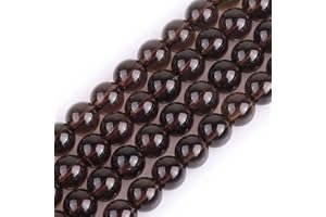 HAAMIIQII 35pcs 10mm Natural Smoky Quartz Beads Round Loose Gemstone Beads for Jewelry Making DIY Bracelet Necklace