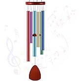Leinuosen Wind Chimes for Outside Wind Chimes Outdoors Deep Tones 28" with 6 Aluminum Tubes Memorial Sympathy Windchime for Valentine Tree Decor Garden Courtyard Mom Loved One Gifts(Classic,Colorful)