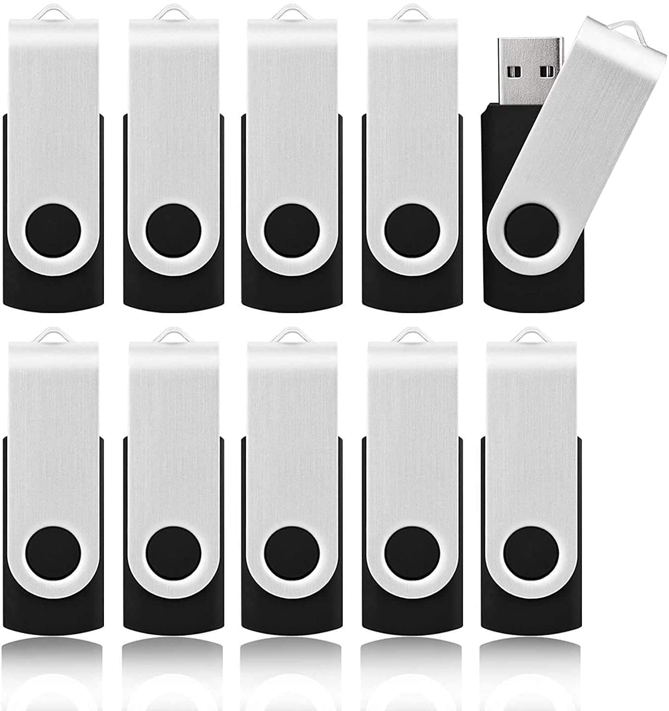 32 GB USB 3.0 Stick 10Pack, KOOTION Bulk USB 3.0 Flash Drive Swivel 32 GB Memory Stick Pen Drive Thumb Drive Jump Drive Computer Data Storage (10Pack Black)