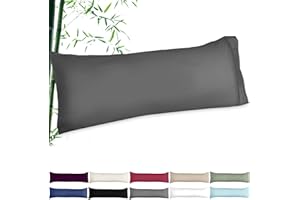 Soft Body Pillow Covers Pillowcases 60 x 21 Inch, WINKAURA Extra Large Pillow Cover for Bed Fits 54x20 Pillow, Envelope Closure, Stylish Wrinkle and Stain Resistant,Gray