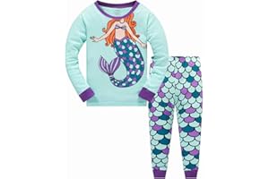 POPSHION Toddler Girl Pajamas Sets Long Sleeve Cotton Pajamas Baby Girls Clothes PJs Two Piece Kids Jammies 2 to 10 Years