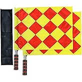 Wrzbest Football Soccer Linesman Referee Flags,Metal Pole Foam Handle with Carrying Tote (Soccer Referee Flags)