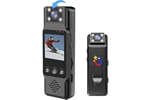 Mini Body Camera,Magnetic Clip 4k 1080P Police Camera Video and Audio,4 Built-in Fill Ligfhts Night Vision,140° Wide Angle wi